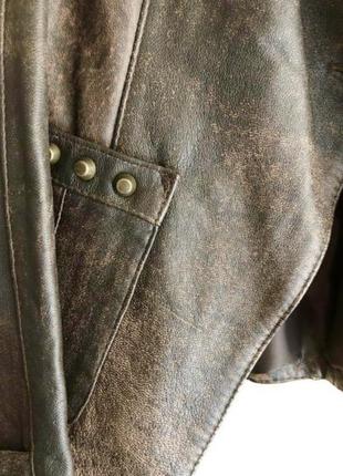 Куртка кожаная коричневая3 фото
