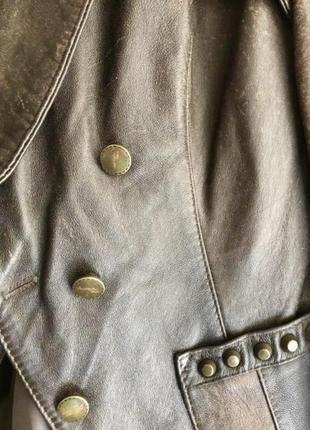 Куртка кожаная коричневая4 фото