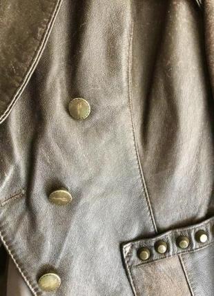 Куртка кожаная коричневая9 фото