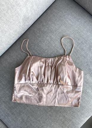 Сатиновый топ на бретелях shein
