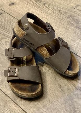 Босоніжки сандалі анатомічні зі шкіряною устілкою (унісекс) birkenstock (германія)