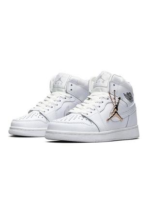 Nike air jordan high all white оригинальное качество стильные, красивые 36, 37, 38, 39, 40, 41, 42, 43, 44, 45, 462 фото