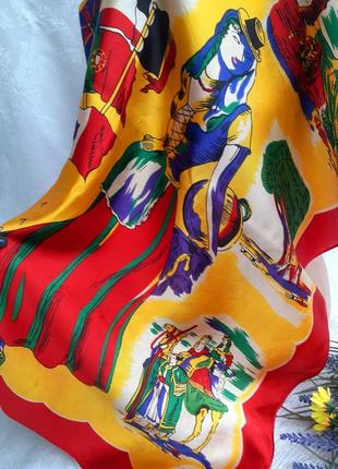 Islas canarias💃 ацетатный шелк географический принт канарские острова испания винтажный платок каре атлас6 фото