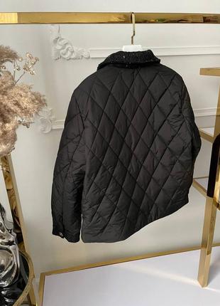 Куртка пальто в стиле chanel стеганая короткая черная весна4 фото