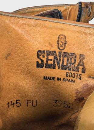 Sendra испанские женские кожаный коричневый сапоги из кожи буйвола9 фото