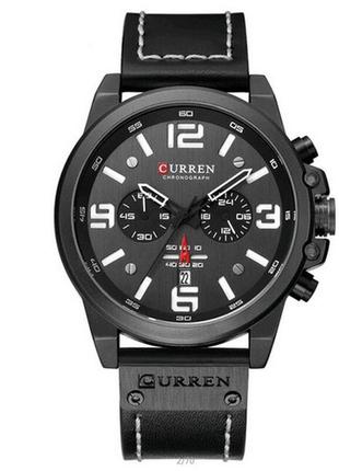 Чоловічий годинник curren 8314 all black оригінал наручний класичний водостійкий