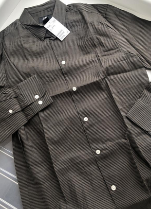 Полосатая рубашка h&m из лиоцелла, regular fit !