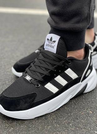 Мужские черно-белые кроссовки с сеткой adidas 🆕 кроссовки адидас