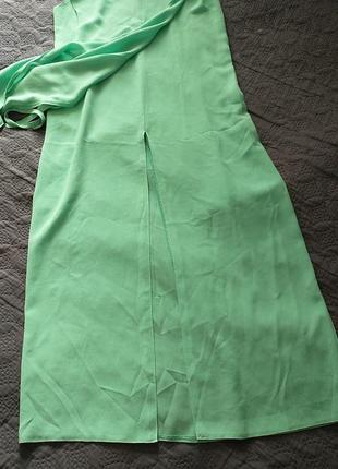 Платье сарафан мятного цвета,ткань более к натуральному бирю отсутствует5 фото