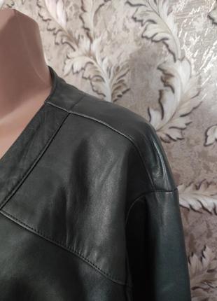 Стильна куртка блейзер тренч із натуральної шкіри7 фото