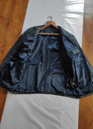 Стильная куртка блейзер тренч из натуральной кожи4 фото