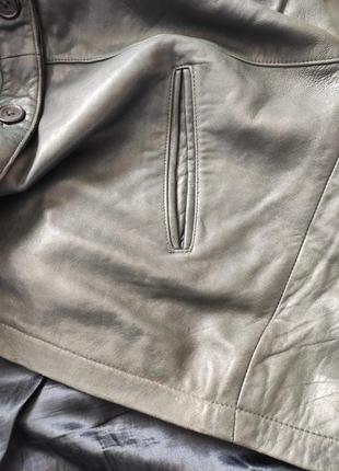 Стильная куртка блейзер тренч из натуральной кожи9 фото