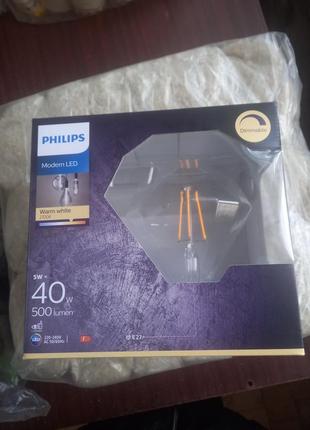 Светодиодная лампочка с регулировкой яркости vintage philips e27/5w/230v 2700k