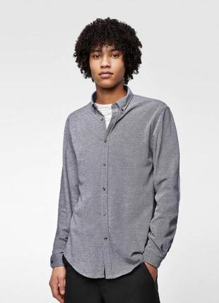 Рубашка с длинным рукавом с нашивками на локтях zara slim fit