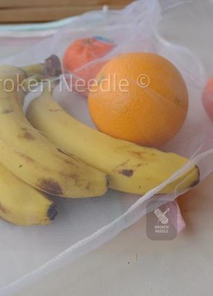 Набор эко мешочков, эко апельсины, многоразовые пакеты для продуктов / шоппер 0057 фото