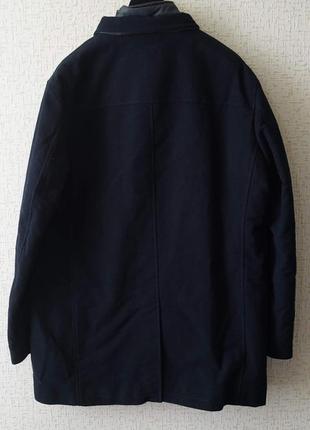 Мужское пальто trussardi jeans темно-синего цвета.6 фото