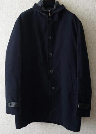 Мужское пальто trussardi jeans темно-синего цвета.4 фото
