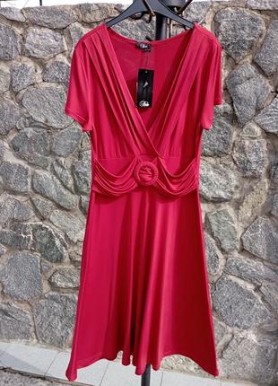 Платье миди новое красное bezko 48 размер1 фото
