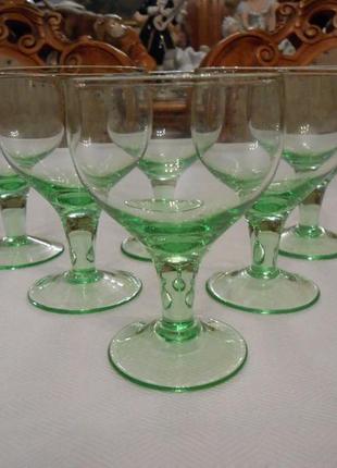 Рюмки ( бокалы ) набор 6 шт цветной хрусталь ссср №574