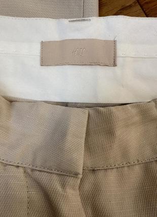 Широкие брюки с защипами из льна и вискозы h&m5 фото