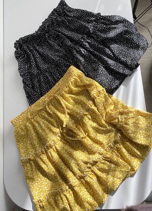 Чёрная та желтая юбки-мини от shein1 фото