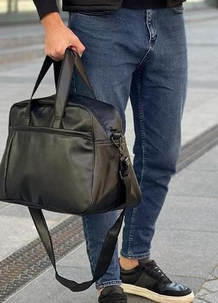 Сумка чоловіча – жіноча / сумка для фітнесу / дорожня сумка. колір чорний1 фото