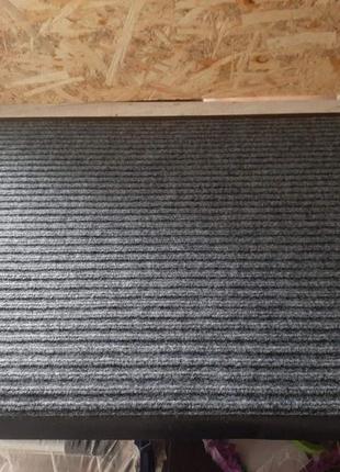 Тканинний м'який придверний килимок 60х90см на гумовій основі для застосування всередині приміщення