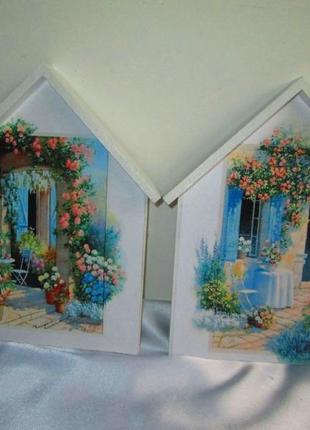 Настенная ключница-домик в стиле прованс.