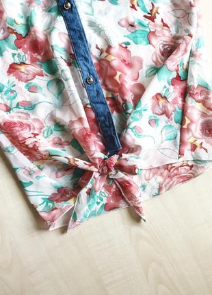 Блузка з джинсовими вставками