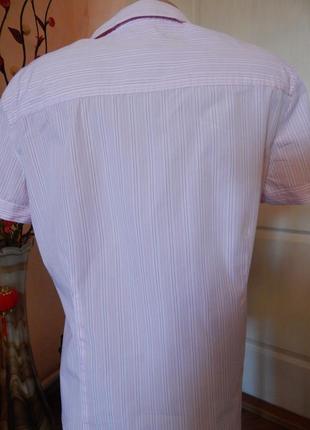 Хлопковая рубашка в полосочку4 фото