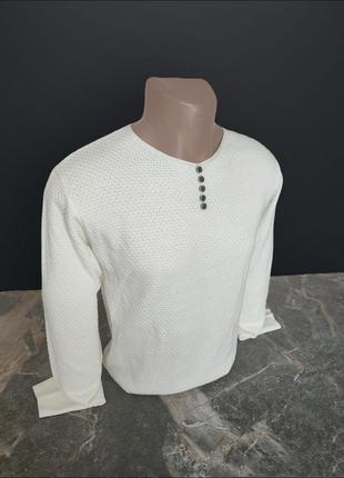 Мужской пуловер с пуговицами серый |  мужской свитер турция