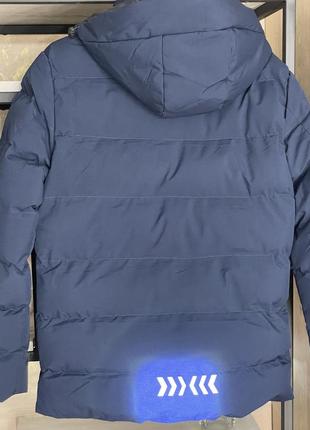 Куртка с подогревом на повербанке синяя матовая4 фото
