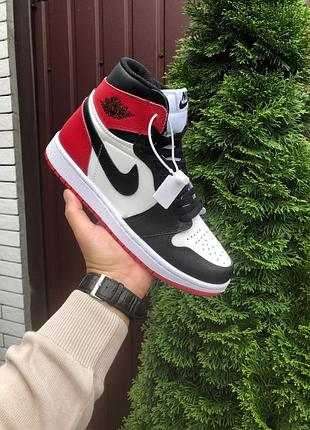 Кроссовки nike air jordan 1 retro white black red