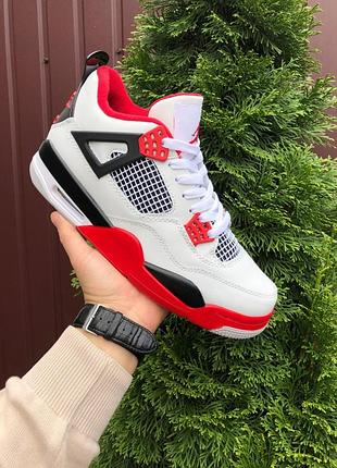 Кросівки nike air jordan 4 retro white black red