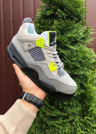 Кроссовки nike air jordan 4 retro grey yellow