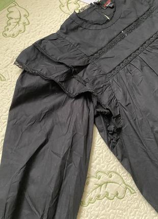 Черная блузка с кружевом отделкой от jennyfer2 фото