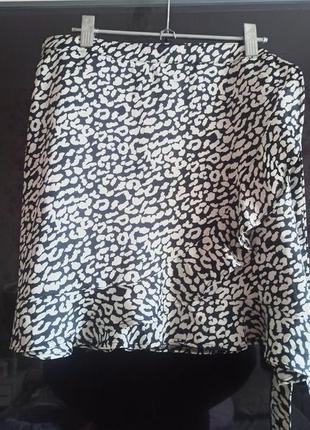 Юбка леопардова білий деопард спідниця леопардовий принт