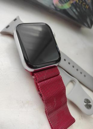 Смарт годинник smart watch gs8 мах 45 mm українське меню з функцією дзвінка глянцеві сірі2 фото