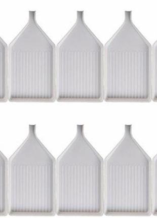 Набір лотків для алмазної вишивки мозаїки 10 шт для стразів, бісера білі 5,5х9,8х1см3 фото