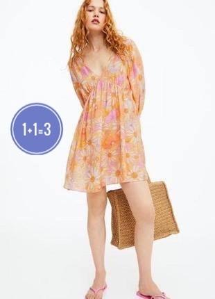 Лёгкое воздушное платье в цветочный принт h&m