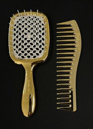 Щітка для волосся janeke superbrush limited gold лімітована лінійка, золото з бiлим