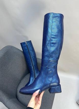 Сині дизайнерські чоботи belucci натуральна шкіра замш 36-41
