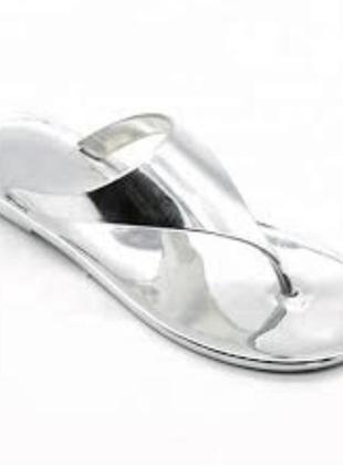 В'єтнамки босоніжки armani металік сріблясті