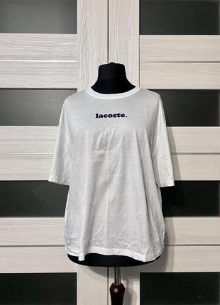 Футболка lacoste белая1 фото