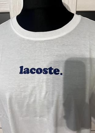 Футболка lacoste белая3 фото