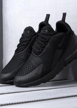 Мужские черные кроссовки nike air max 270 triple black (найк аир макс сетка)(41-45)43