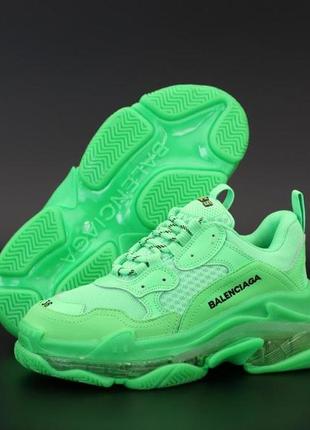 Жіночі кросівки balenciaga triple s green (баленсиага трипл з зеленого кольору)39