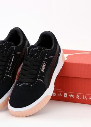 Женские кроссовки puma cali black suede размер 38