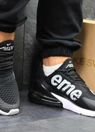 Кроссовки nike air max 270 supreme black white 44 (найк аир макс 270 суприм черно-белые)5 фото