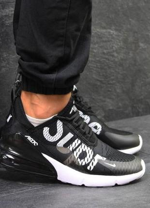 Кроссовки nike air max 270 supreme black white 44 (найк аир макс 270 суприм черно-белые)6 фото